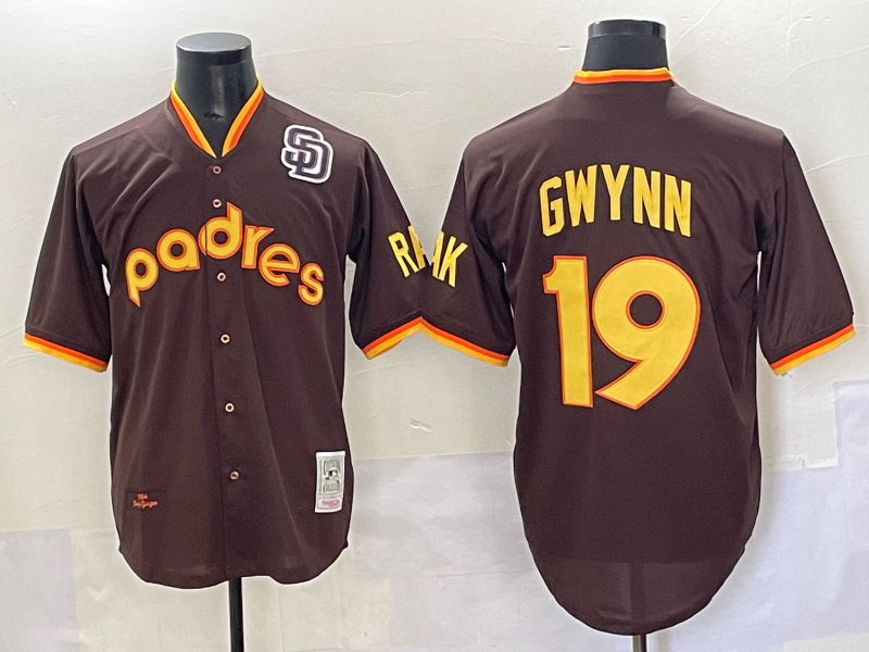 Men San Diego Padres #19 Gwynn brown Nike 2025 MLB Jersey 005->san diego padres->MLB Jersey